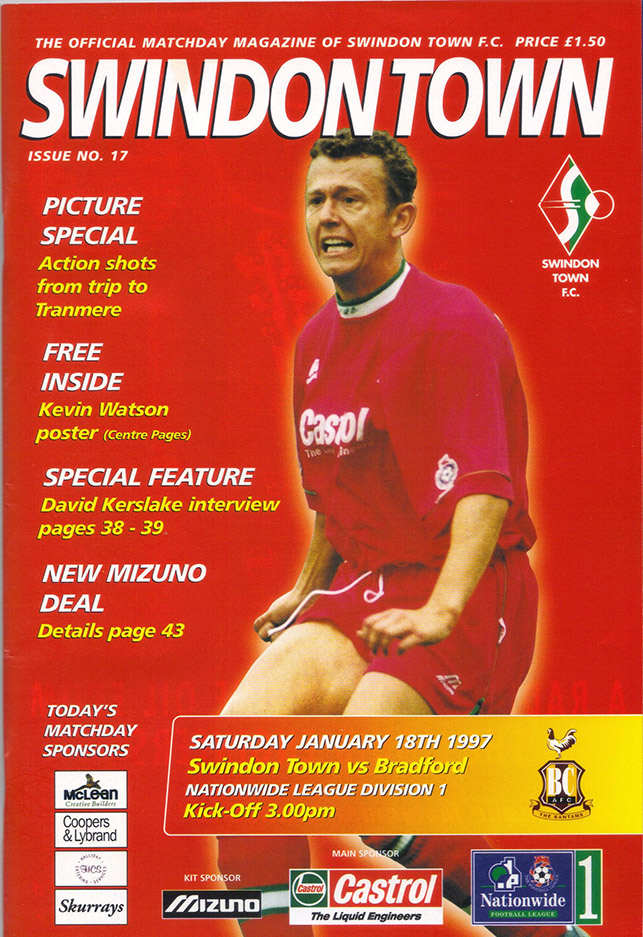 <b>Saturday, January 18, 1997</b><br />vs. Bradford City (Home)
